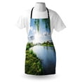 thumbnail image 3 of Nature Apron Sunny Day on a Calm River in Summer Sunshines Greenery Grass Outdoors Cloud, Unisex Kitchen Bib Apron with Adjustable Neck for Cooking Baking Gardening, Fern Green Sky Blue, by Ambesonne, 3 of 3