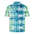 thumbnail image 4 of SGFCWSX Mens Short Sleeve Polo Shirt, Men Classic Button Placket Collar Comfortable Tie-Dye Casual Golf Shirts Mint Green Size XL, 4 of 5