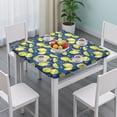 thumbnail image 3 of Yellow Lemon Fruit Slices Blue Pattern Square Fitted Tablecloth with Elastic Edge,Square Table Cover,Washable Elastic Table Cover for Home Kitchen Party Decor 36"x36", 3 of 6