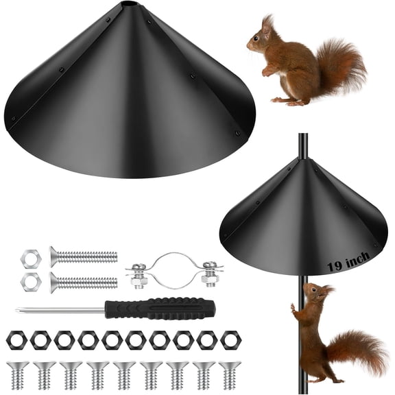 Minzimin 14/16/19inch Squirrel Baffle for Bird Feeder Bird House Guard Stopper Outside Squirrel Proof for pet Feeders Pole Shepherd Hooks