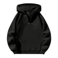 thumbnail image 2 of YDDIAN Casual Hoodies for Men Loose Fit 1/4 Zip Oversized Drop Shoulder Sweatshirt Long Sleeve Winter Basic Fashion Hoodie Black XL, 2 of 4