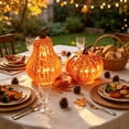 thumbnail image 4 of HHJZPR Halloween Crackle Glass Pumpkin Lights, 2 in 1 Set of 2 LED Glowing Pumpkins for Fall & Thanksgiving Table Decor, 4 of 6
