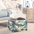 thumbnail image 3 of Yayeee Collapsible Cube Storage Bin with Lid Fabric Closet Decorative Basket with Handles, Beige Floating Whale, 3 of 7