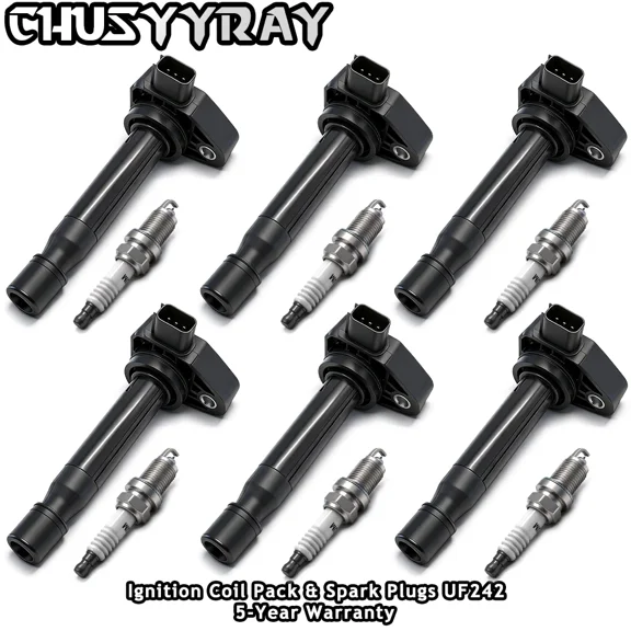 6 Ignition Coil & 6 Platinum Spark Plug for 2005 2006 2007 2008 Acura RL