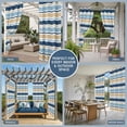 thumbnail image 5 of 2 Panels Outdoor Curtains for Patio Waterproof 54"x95" Blue Khaki Striped Weatherproof Privacy Outsides Curtains, Farmhouse Stripes Modern Abstract Art Grommet Thermal Drapes for Cabana Porch Pergola, 5 of 8