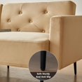 thumbnail image 4 of Mxfurhawa Futon Sofa Bed, 74" Convertible Sleeper Couch, Upholstered Loveseat with Adjustable Back, Arms and Metal Legs, Memory Foam Cushion, Suit for Living Room Office (Velvet - Beige), 4 of 7