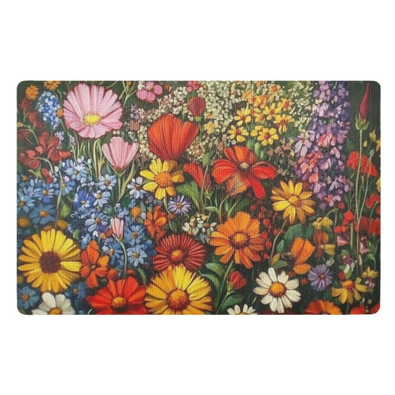 Bright Flowers Everywhere Floor Door Mat Outdoor Indoor for Home Entrance Welcome Mats 32"x20"