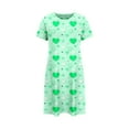 thumbnail image 3 of RANJIE Women's Plus Size Nightgown Heart Print Short Sleeve Crewneck Loose Sleep Dress Nightwear for Valentine's Day, Green XL, 3 of 4