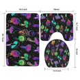 thumbnail image 3 of Purple Mushroom Star Black Pattern Bathroom Rugs Sets 3 Piece,Toilet Cover Set,Absorbent Non Slip Bathroom Mats Sets with U-Shaped Contour Rug Toilet Rug Set, 3 of 5