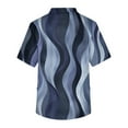 thumbnail image 4 of Domuza Men's Scrub Top Plus Size Short Sleeve V-Neck Work Uniform Geometric Landscape Graphic Stretch T-Shirt Comfort Soft Caregiver Tops with Pockets Blue S, 4 of 5