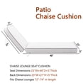 thumbnail image 5 of White 2-Pack Outdoor Chaise Lounge Cushions, 5'' Thick Olefin Patio Cushions with Removable Covers, Fade Resistant & Water Resistant Chaise Cushions for Poolside Patio Furniture, Fits 72-74''Lounges, 5 of 9