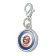 thumbnail image 2 of Minnesota State Flag Antiqued Bracelet Pendant Zipper Pull Charm with Lobster Clasp, 2 of 4