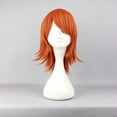 thumbnail image 2 of Unique Bargains Human Hair Wigs for Lady 14" Orange Wigs with Wig Cap Shoulder Length, 2 of 6