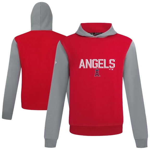 Men's Levelwear Red Los Angeles Angels Throwback Carve Ultimate Hoodie
