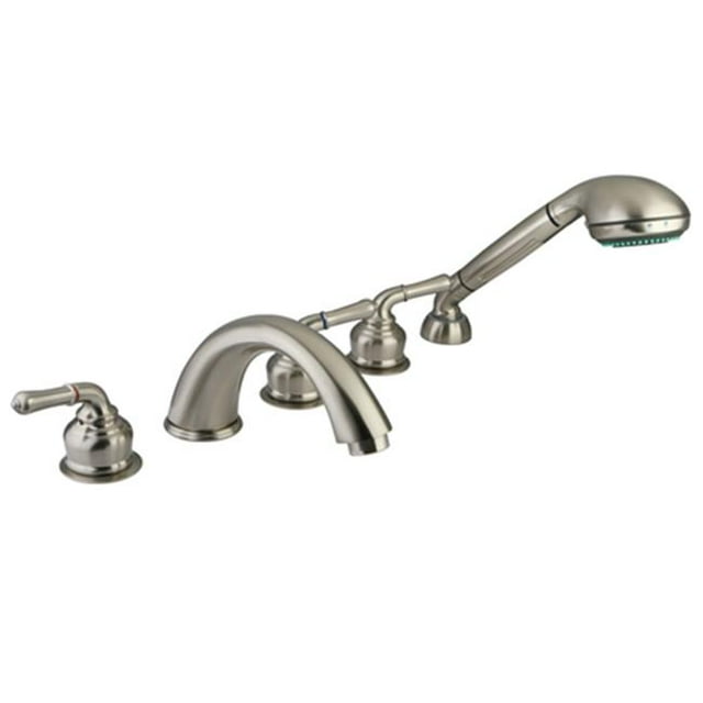 Kingston Brass KS3685MHS Three Handle Roman Tub Filler with Hand Shower