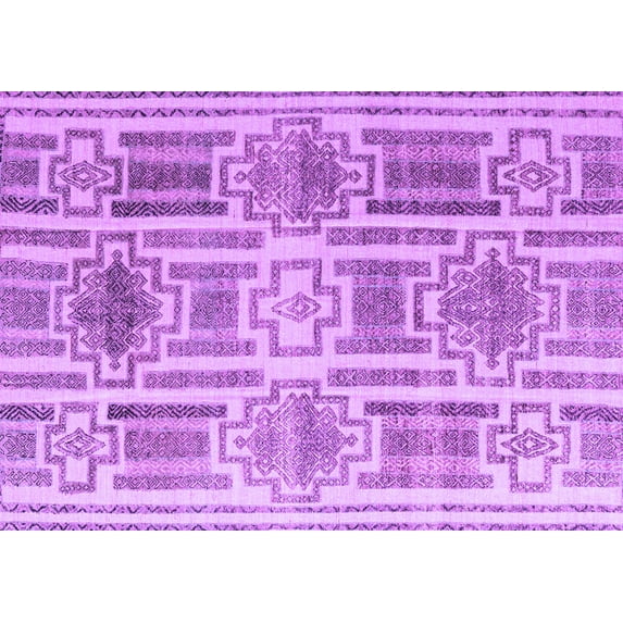 Ahgly Company Indoor Rectangle Abstract Purple Modern Area Rugs, 2' x 4'
