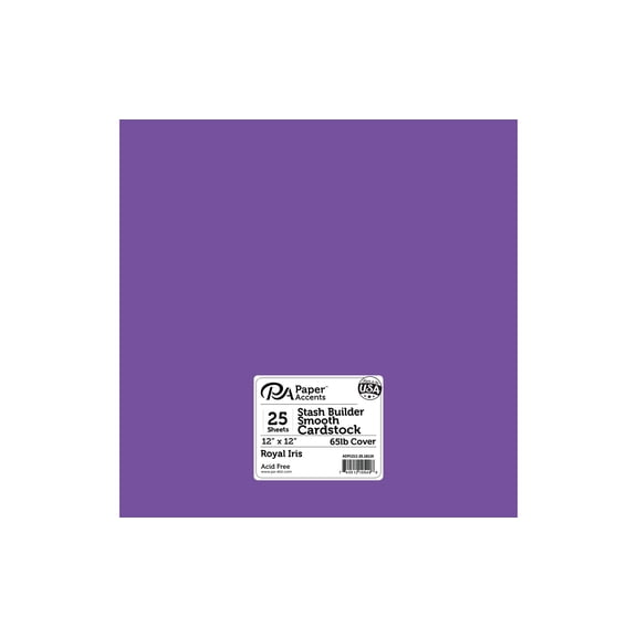 Paper Accents Cardstock 12"x 12" Stash Builder 65lb Royal Iris 25pc