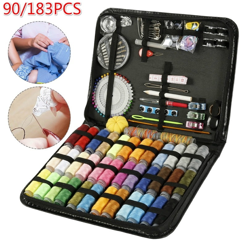 90/183PCS Sewing Kit Sewing Accessories Needle Thread Kit for Beginners ...