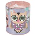 thumbnail image 1 of Cartoon Piggy Bank Owl Pattern Coin Container Kids Money Bank Tinplate Coin Jar, 1 of 4