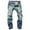 Light Blue, variant on Men's Jeans Relaxed Fit Ripped Jeans Distressed Slim Fit Straight Leg Denim Pant with Holes Pantalon Homme Jeans Light Blue M