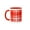 Red/White, variant on 3drose, Image of Menzies Clan Kilt Scottish Tartan Plaid Pattern, 11oz Two-tone Blue Mug