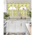 thumbnail image 4 of Yellow Lemon Swag Kitchen Curtains Sets for Windows 24 Inch Length, Summer Fruit Green Retro Farmhouse Leaf Short Window Curtain Panels Swags Valances and Tiers 3 Piece Set for Cafe/Dining Room, 4 of 5