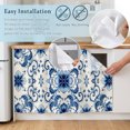 thumbnail image 5 of Vintage Flower Cabinet Curtains for Kitchen 35"W x 35"L, Greek Cobalt Blue Mandalas Floral Tile Texture Laundry Sink Cabinets Magic Tape Short Curtain Privacy Panel for Bathroom Vanity Cabinets, 5 of 9