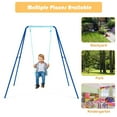 thumbnail image 6 of Patiojoy Outdoor Kids Metal Swing Set with Frame Steel Stand Heavy Duty Metal A-Frame Blue, 6 of 8