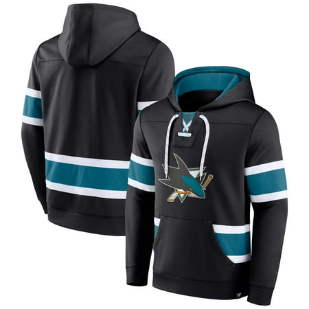 Men's Fanatics Branded Black San Jose Sharks Powerplay Warrior Pullover Hoodie