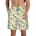 thumbnail image 1 of Wukai Fruit Pears Print Beach Trunks with Compression Liner Swimsuit Quick Dry Beach Sports Shorts with Pocket-Large, 1 of 6