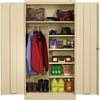 Tennsco Combination Wardrobe/Storage Cabinet 36" x 18" x 72" - 2 x Door(s) - Locking Mechanism, Welded, Heavy Duty, Reinforced - Putty - Recycled