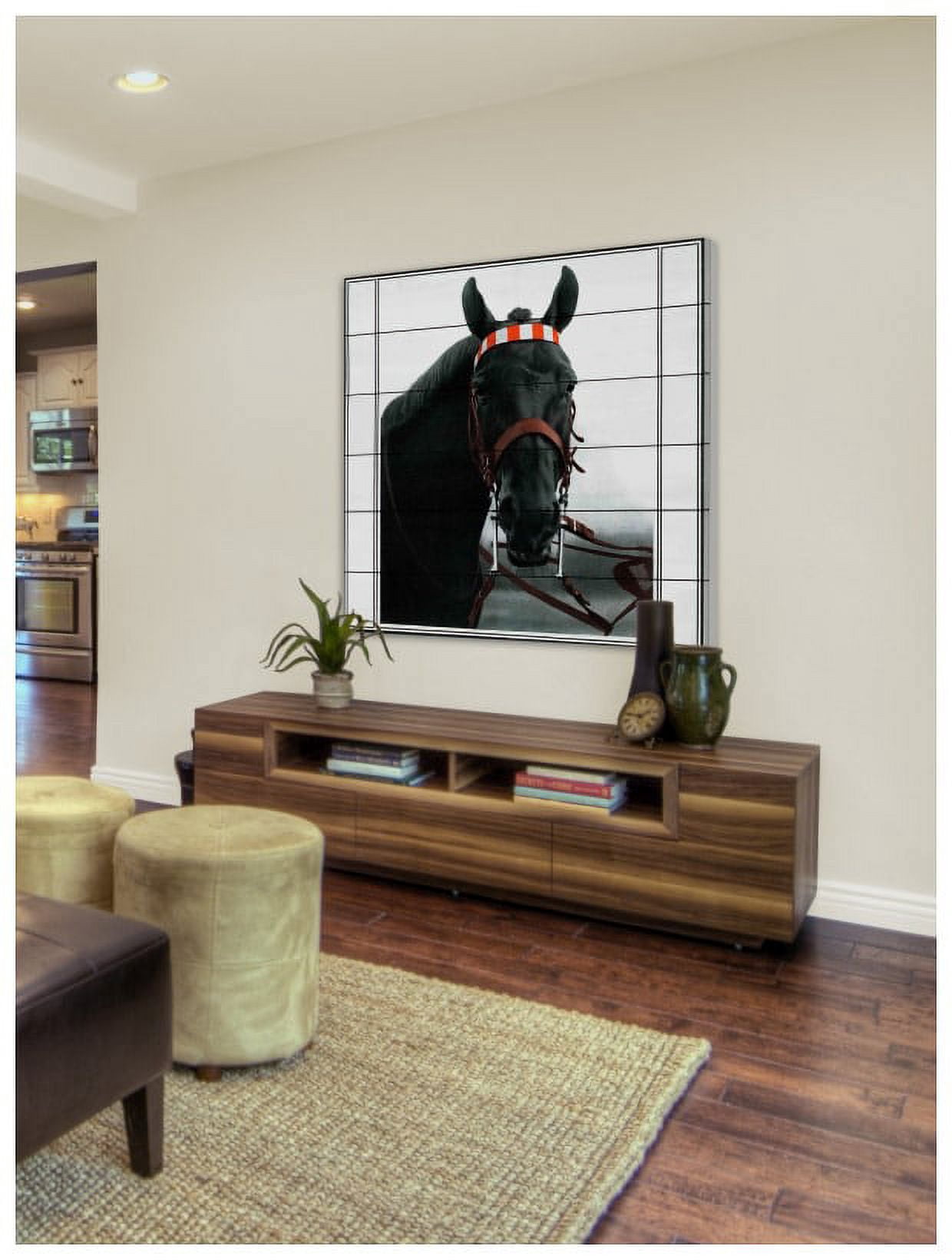 "Journal Horse" Painting Print on White Wood
