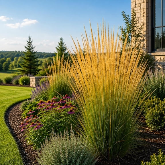 Golden Sunset Yellow Prairie Grass Live Plugs | Hardy Ornamental Native Grass for Landscaping | Drought Tolerant Perennial | Vibrant Golden Foliage | Ideal for Borders, Pollinator Garden (1 Plug)
