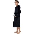 thumbnail image 2 of WORW Big Boys Solid Robes Bathrobe Robes Black Hoodie Large, 2 of 6