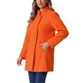 thumbnail image 5 of INSPIRE CHIC Women's Coat Mid Length Stand Collar Single Breasted Winter Outerwear Overcoat L Light Orange, 5 of 7