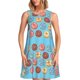 thumbnail image 1 of Balery Cute Donut Vestidos de verano para mujer con estampado: vestido holgado sin mangas, vestido playero informal y cómodo para días calurosos., 1 of 7