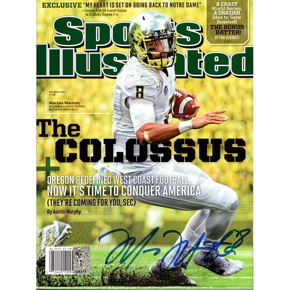 Marcus Mariota Autographed Sports Illustrated Magazine Oregon Ducks MM Holo 89202