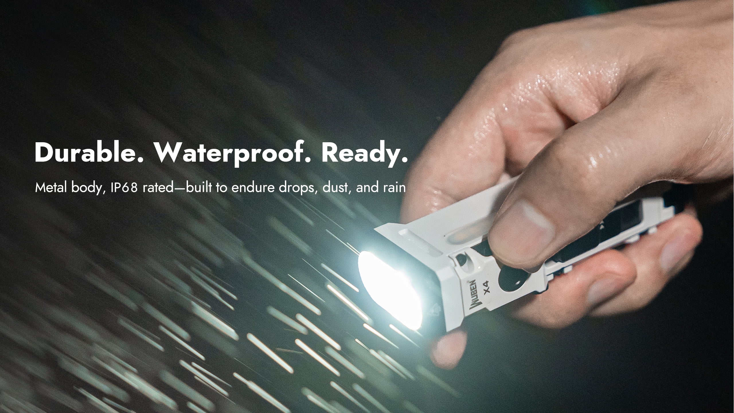 WUBEN X4 EDC Flat Flashlight, 1500 Lumens Mini Tactical Flashlight with RGB Light, Magnetic Base, IP68 Waterproof