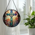 thumbnail image 4 of Cross Stained Glass Suncatcher, Cross Glass Suncatchers for Windows For Merry Christmas, 4 of 7