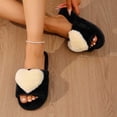 thumbnail image 7 of Women's House Slippers Fuzzy Fluffy Warm Open Toe Home Shoes Indoor and Outdoor Slipper Beige 7.5-8.5, 7 of 7