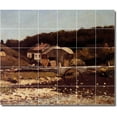 thumbnail image 1 of Ceramic Tile Mural-Gustave Courbet Village Painting 63. 48" w x 40" h using (30) 8 x 8 ceramic tiles, 1 of 3