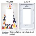 thumbnail image 3 of Yayeee Rocker Switch Wall Plate 2-Gang 4.7"x4.6" Home Decorative Outlet Cover, White Abstract Triangles, 3 of 6