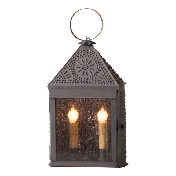 Irvins Country Tinware Harbor Lantern with Chisel in Kettle Black