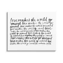 Stupell Industries Casual Cursive Love Phrase Repeating Calligraphy Words Graphic Art Gallery Wrapped Canvas Print Wall Art, Design by Grace Popp