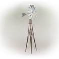 thumbnail image 4 of Alpine Corporation 32" x 38" x 101" Galvanized Metal Kinetic Windmill, Silver/Brown, 4 of 13