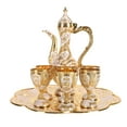 thumbnail image 2 of Juego De Té Turco, Tetera De aleación De Zinc De 7 Piezas Con Bandeja De 6 Tazas, Juego De Cafetería De Metal Vintage Para Adultos Decoración Del Hogar De Bodas, 2 of 7