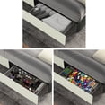 thumbnail image 3 of Rugerasy Upholstered Bed Frame, Velvet Queen Size Bed With Tight Channel, Queen Platform Bed With Modern Design Headboard, Wooden Slat Mattress Support, No Box Spring Needed, 3 of 9