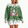 thumbnail image 5 of Towmus Ugly Christmas Sweatshirts for Women Light Up Shiny Snowman Print Long Sleeve Pullover Fall Xmas Crewneck Sweatshirts, 5 of 7