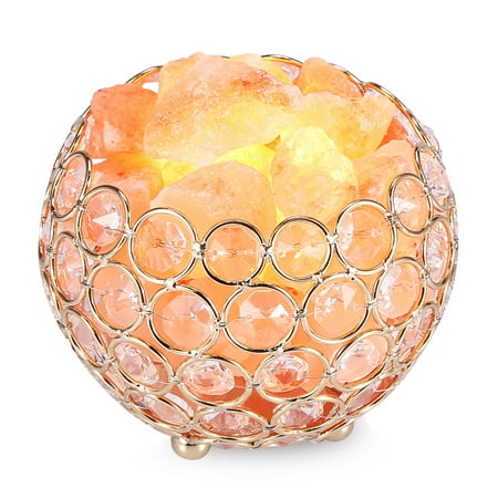 Ktaxon Natural Himalayan Crystal Salt Lamp with Metal Base,Dimmable Controller UL-Listed Cord -
