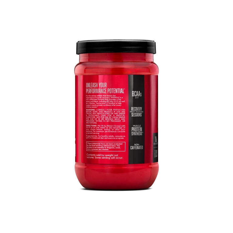 BSN AminoX Endurance & Recovery Blue Raz, 15.3 oz, Zero Sugar, Non